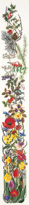 Thea Gouverneur - Borduurpakket met telpatroon - 848A - Voorgesorteerde DMC Garens - Schellekoord Jaargetijden - Aida - 16 cm x 117 cm - DIY Kit