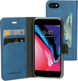 Mobiparts Classic Wallet Case - Flip Cover - Ruimte voor pasjes - Steel Blue (iPhone 7/8/SE (2020/2022))
