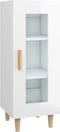 vidaXL - Dressoir - 34,5x34x90 - cm - bewerkt - hout - hoogglans - wit