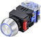 TRU COMPONENTS TC-9428140 LAS0-L-11EB/B/12V Druktoets 250 V 5 A 1x uit/(aan) Moment Blauw IP40 1 stuk(s)