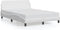 vidaXL - Bedframe - met - hoofdbord - kunstleer - wit - 140x190 - cm
