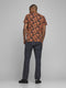 Jack & Jones JPRAARON TEE SS SH - T-shirt korte mouw - Oranje bloemenprint - Donkerblauw (2020)