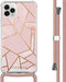 iMoshion iPhone 11 Pro Max - Hoesje met Koord - Verstelbaar Koord - Goud Roze Pink Graphic