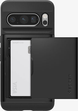 Spigen Slim Armor CS - Soft case - Versterkte valbescherming met pasjesvak - Zwart