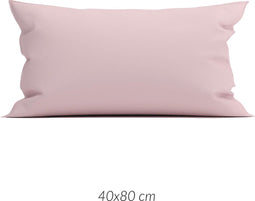 Zohome Kussensloop Satinado - Kussenhoes van 40x80 cm - Set van 2 stuks - 100% Katoen-Satijn - Roze