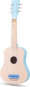 New Classic Toys® Houten Speelgoedgitaar - Inclusief Draagriem en Muziekboekje - Blauw/Naturel