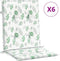 vidaXL - Stoelkussens - lage - rug - 6 - st - bladpatroon - stof