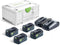 Festool 577709 - Accu energieset - 4 accupacks en DUO-sneloplaadapparaat (4 stuks)