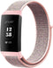 iMoshion Bandje Geschikt voor Fitbit Charge 3 / 4 - iMoshion Nylon band klittenband met design aansluiting - Roze
