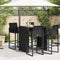 vidaXL Tuintafel met acaciahouten blad 105x80x110 cm poly rattan zwart