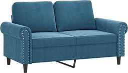 vidaXL - Tweezitsbank - 120 - cm - fluweel - blauw
