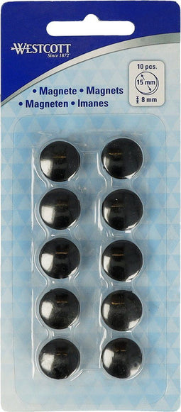 Westcott magneten - Ø 15x8mm - zwart - 10 stuks - AC-E10801