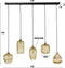 Hanglamp Stripe Glass Mix - 5 lichts - amberkleurig - 120x20x150 cm - industrieel / modern design