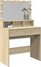 vidaXL - Kaptafel - met - LED - 80x41x134,5 - cm - sonoma - eikenkleurig