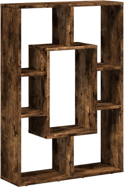 vidaXL - Boekenkast - 63x20x90 - cm - bewerkt - hout - gerookt - eikenkleurig