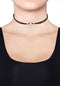 Elli - Halsketting - Dames Choker Cirkel Suède Zwart 925 Sterling Zilver