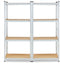 Monzana 2x Stellingkast - 160x90x40cm - Belastbaar tot 700kg - Zilver (2 stuks)