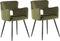 SANILAC - Eetkamerstoel set van 2 - Olijfgroen - Fluweel