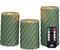 Anna Collection LED kaarsen/stompkaarsen set - 3x st - jade groen - swirl - afstandsbediening