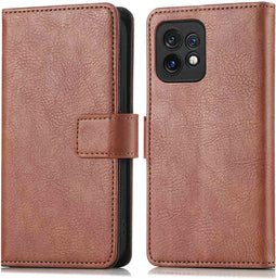iMoshion Hoesje Geschikt voor Motorola Edge 40 Pro Hoesje Met Pasjeshouder - iMoshion Luxe Bookcase - Bruin