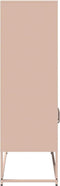 vidaXL - Hoge - kast - 68x39x123 - cm - staal - roze