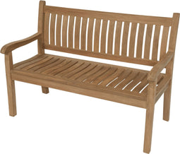 Teak tuinbank gebogen rug 150 cm