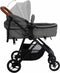 vidaXL - Kinderwagen - 2-in-1 - staal - lichtgrijs - en - zwart