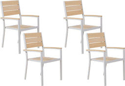 PRATO - Tuinstoel set van 4 - Lichthout - Kunsthout