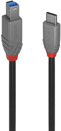 Lindy 36668 - USB-kabel USB 3.2 Gen1 USB-C naar USB-B - 3.00 m - Zwart