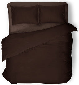 Dekbedovertrek Uni - Bruin - Dekbedovertrek 240x200/220cm - Lits jumeaux