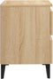 vidaXL - Nachtkastje - 40x35x50 - cm - bewerkt - hout - sonoma - eikenkleurig