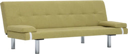 vidaXL - Slaapbank - met - twee - kussens - polyester - groen