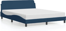 vidaXL - Bedframe - met - hoofdeinde - zonder - matras - 160x200 - cm - stof - blauw