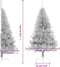 vidaXL - Kunstkerstboom - half - met - standaard - 150 - cm - PET - zilverkleurig
