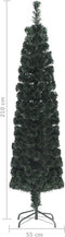 vidaXL - Kunstkerstboom - met - standaard - smal - 210 - cm - glasvezel