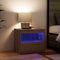 vidaXL - Nachttafels - met - LED-verlichting - 2 - stuks - Artisan - Eiken - 50x40x45 - cm