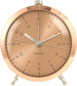 Karlsson Button Wekker - Roestvrij staal - Ø9cm - Koper