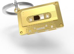 Metalmorphose sleutelhanger Casettebandje goud