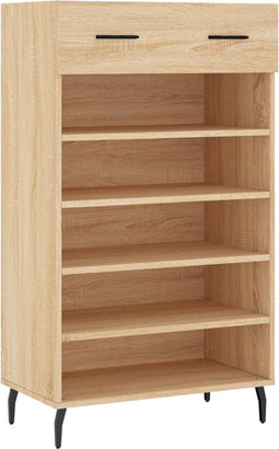 vidaXL - Schoenenkast - 60x35x105 - cm - bewerkt - hout - sonoma - eikenkleurig