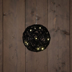 Anna's Collection - B.O.T. Ball 15 cm Dark Glitter 10Led Warm White