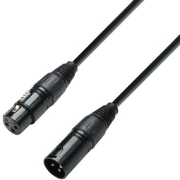 adam hall K3DMF3000 - DMX Verbindingskabel 30 m - Professioneel 3-polig XLR male/female - Zwart