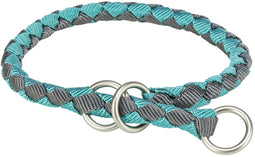 Trixie halsband voor hond cavo halfslip aqua / grafiet grijs 47-55x1,8 cm