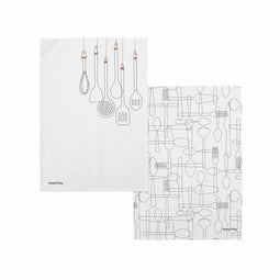 Happy Friday Tea towel (2 pc) Cutlery 70x50 cm Multicolor