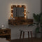 vidaXL - Wandkaptafel - met - LED - Verlichting - in - Rook - Eik
