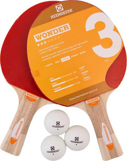 Tafeltennisset Heemskerk 3 ster Wonder voor een allround speelstijl - met 2 batjes en 3 balletje