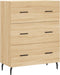 vidaXL - Dressoir - 69,5x34x90 - cm - bewerkt - hout - sonoma - eikenkleurig