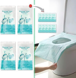 WC bril cover om op bril te plakken voor onderweg - Glijdt niet weg - Hygiënische wc brildoekjes - Waterdicht, wegwerp, schoon en veilig - Met 4 zelfklevende stickers - 40 stuks - groot formaat - Gemaakt van PE film