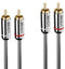 Lindy 35344 - RCA Audio Aansluitkabel - 24K vergulde contacten - Antraciet