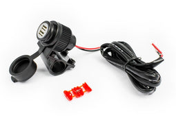 Albrecht 73700 - Dubbele USB stekkerdoos - 12-24V met waterdichte afdekkap - Zwart