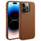Accezz MagSafe Leather Backcover - Soft case - Krasbestendig - Bruin (iPhone 14 Pro)